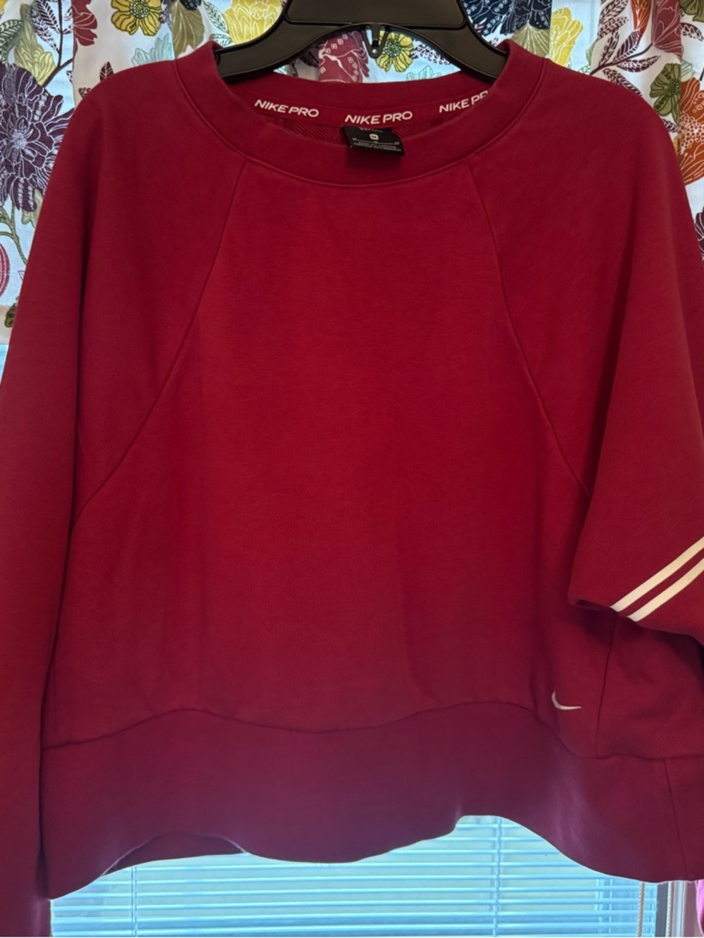 Nike Pro Deep Red Athletic Crewneck